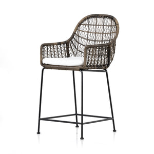 Bandera Outdoor Stool W/Cshn In Grey In Countr