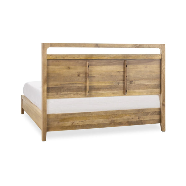 Laguna Solid Mango Wood Bed with Cutout Headboard - Queen