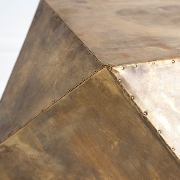 Exagoni 26" x 18.5" Hexagonal Brass Plated Hexagonal End/Side Table