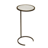 SMALL ROUND CIGAR TABLE BRONZE WITH ANTIQUE MIRROR TOP