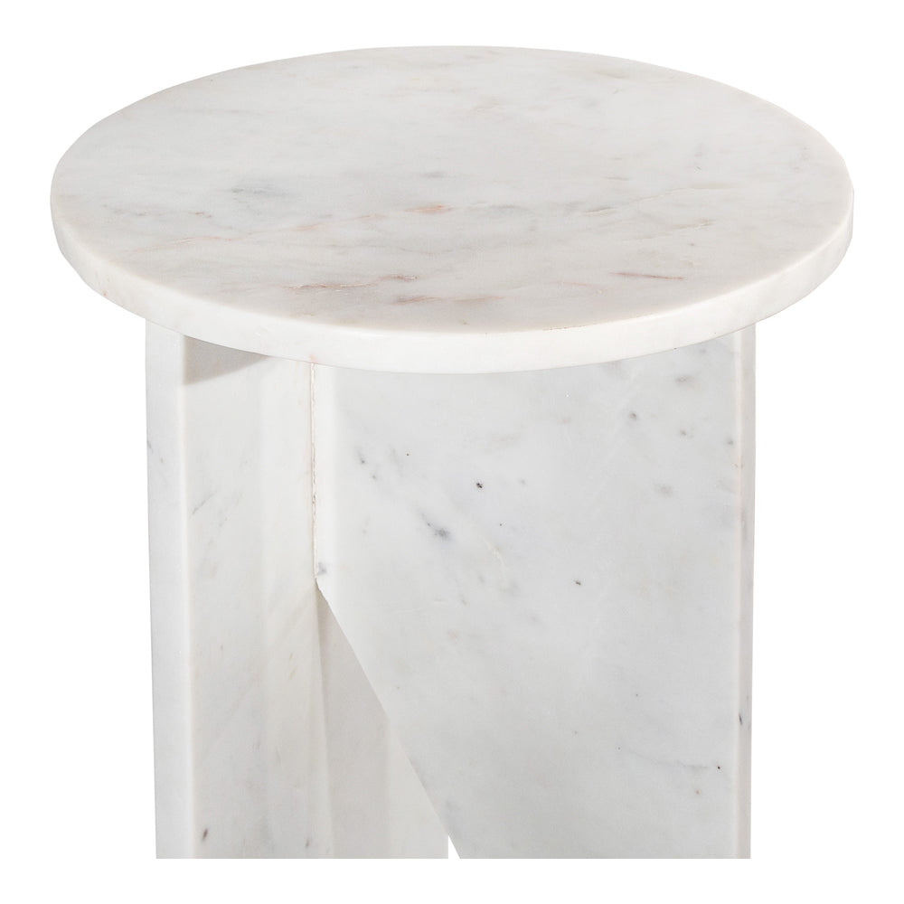 Grace Accent Table in White Marble