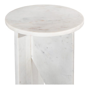 Grace Accent Table in White Marble