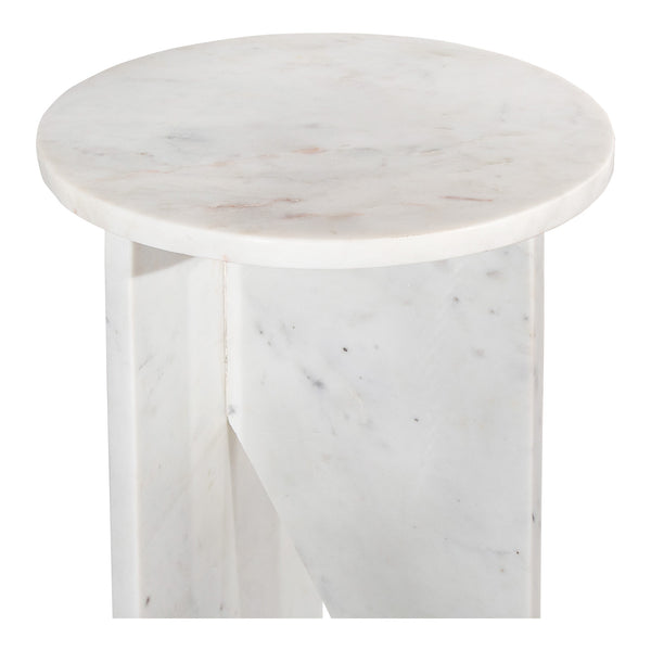Grace Accent Table in White Marble