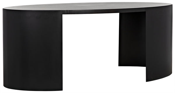 Marigold Desk, Ebony Walnut with Black Steel