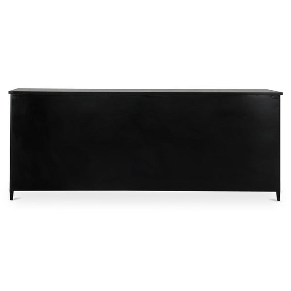 Moe's Henry Metal Sideboard Black with Glass Doors