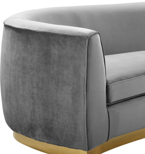 Crystal Chair In Grey Velvet and Gold