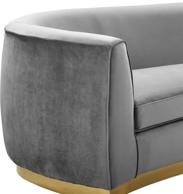 Crystal Chair In Grey Velvet and Gold