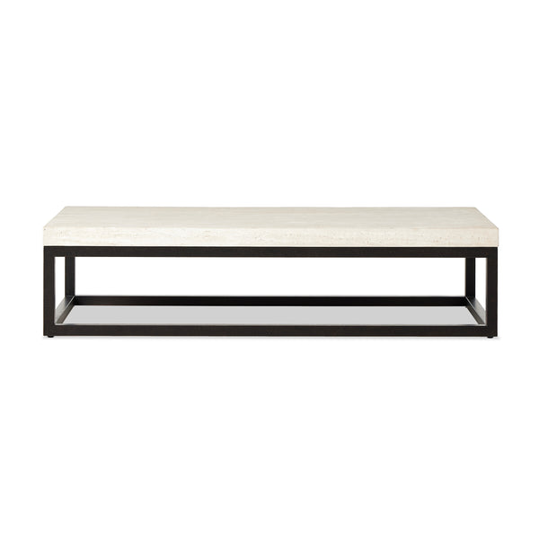 The 67' Rectangular Coffee Table in Travertine