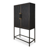 Mako Bar Cabinet with Brass Accents