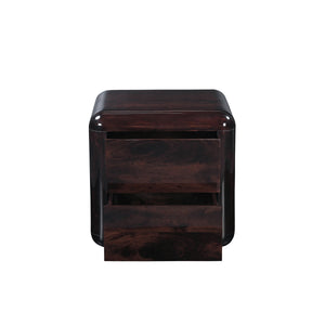 Rory Nightstand Dark Brown with Push-to-Open Drawers