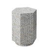 Brando Mother of Pearl Textured Hexagon Side Table