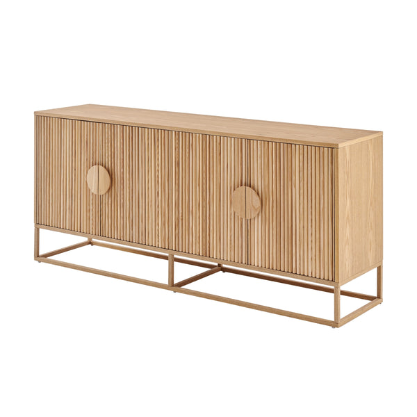 Ingrid KD Sideboard w/ 4 Doors, Natural 