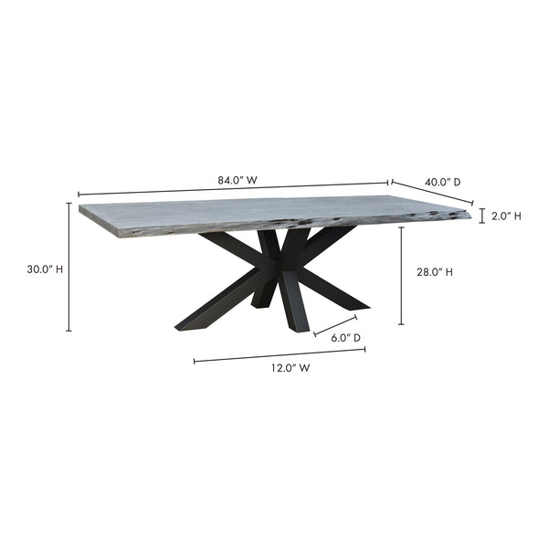Edge Small Grey Dining Table with Iron Base