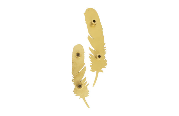 Feathers Wall Art, Gold Leaf, Set of 2, Large