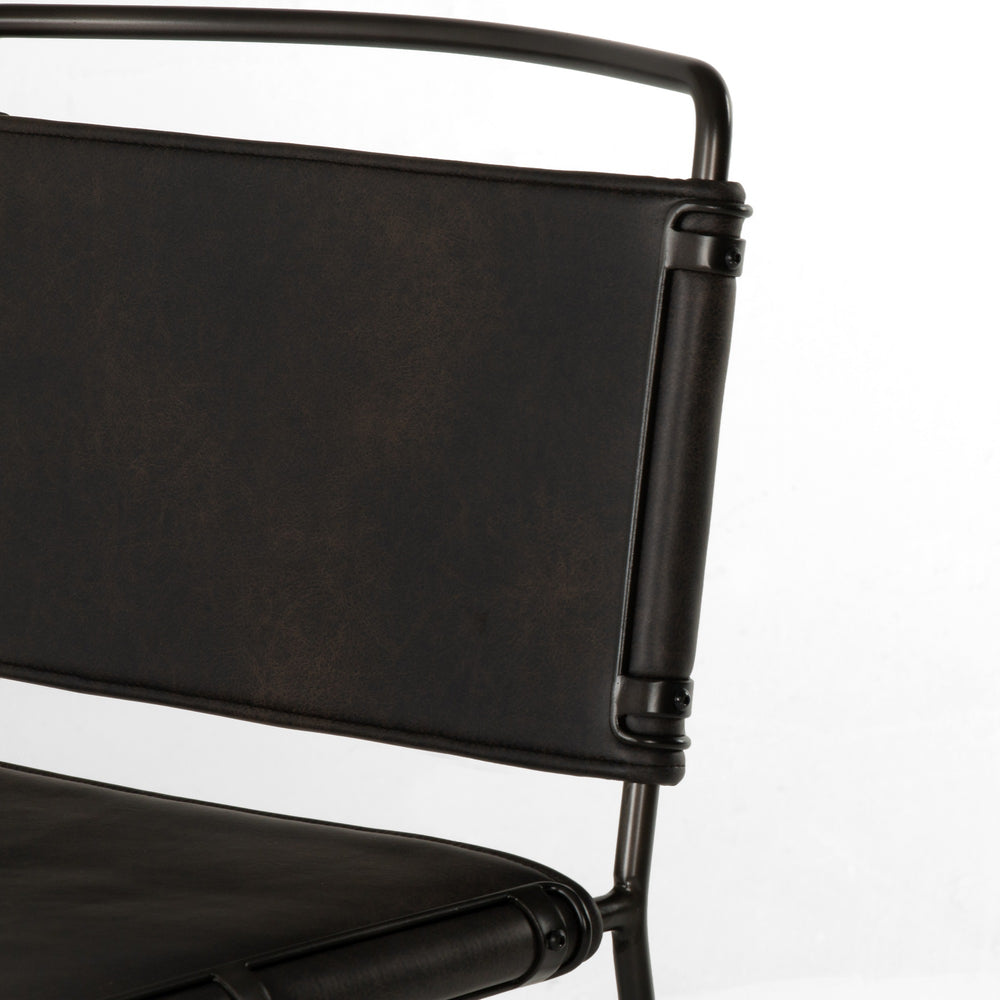 Wharton Bar Stool in Distressed Black