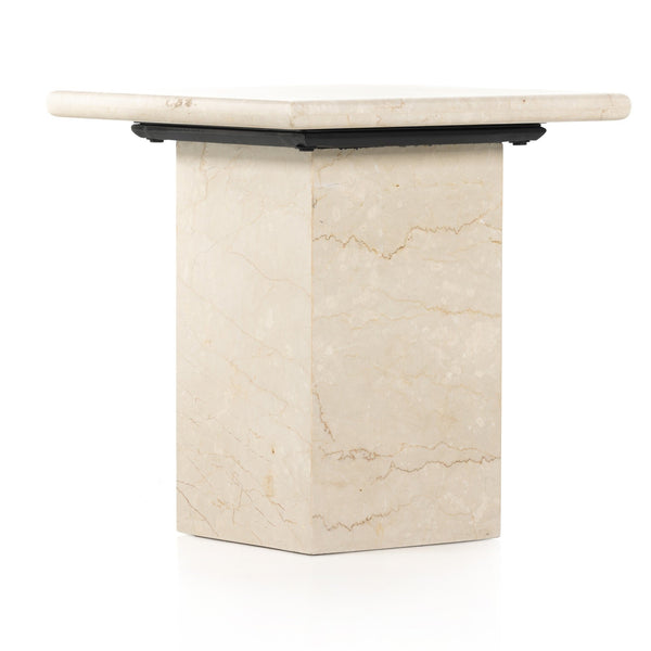 Arum End Table - Cream Marble