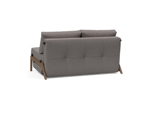 CUBED FULL SOFA BED in MIXED DANCE GREY FABRIC WITH Dark Wood LEGS 521