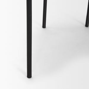 Parker Muted Brown Faux Leather w/ Black Metal Dining Chair