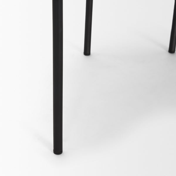 Parker Muted Brown Faux Leather w/ Black Metal Dining Chair