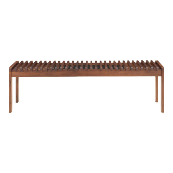 Moe's Rohe Bench in Walnut Brown Solid Wood