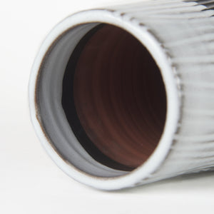 Tanami I Tall Dark Brown/White Ceramic Vase