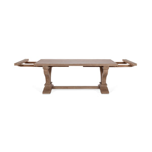 Alexander Solid Wood Extending Dining Table - Distressed Brown