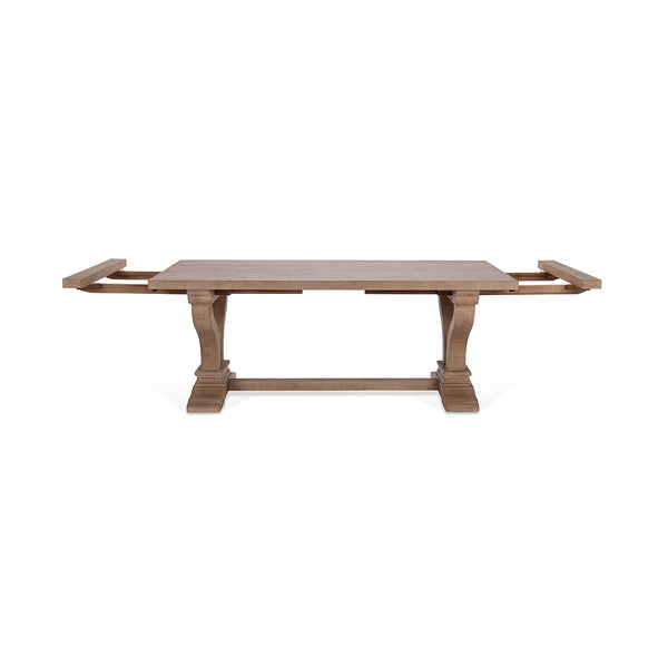 Alexander Solid Wood Extending Dining Table - Distressed Brown