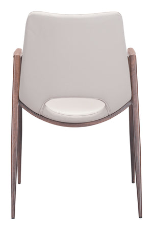 Desi Dining Chair (Set of 2) Beige & Walnut