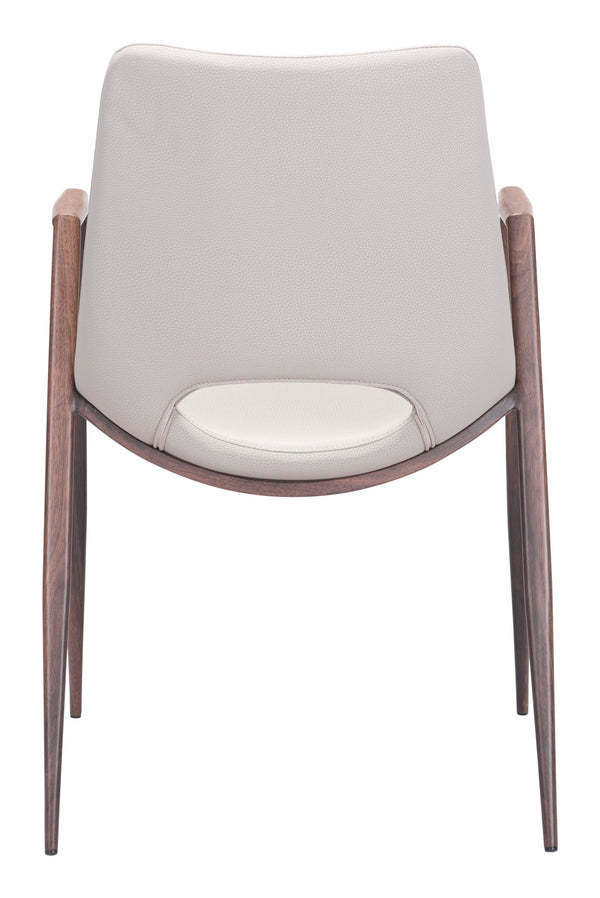 Desi Dining Chair (Set of 2) Beige & Walnut