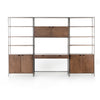Trey Modular Wall Desk W/ 2 Bookcases - Auburn Poplar
