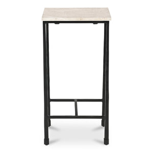Moe's River Side Table Botticino Marble Top