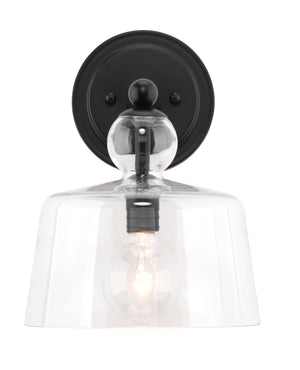 Hudson Glass Wall Sconce, Black
