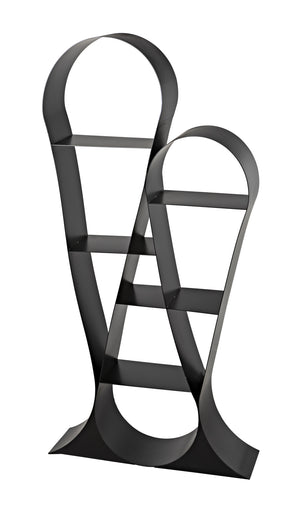 Zaha Industrial Steel Bookcase in Matte Black