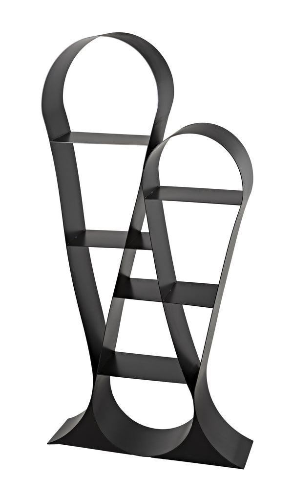 Zaha Industrial Steel Bookcase in Matte Black