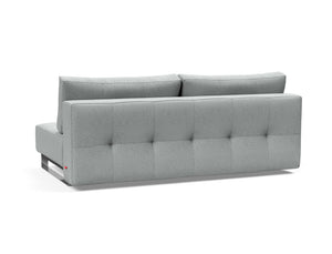 SUPREMAX D.E.L. SLEEPER SOFA in MELANGE LIGHT GREY FABRIC WITH Chrome legs 538