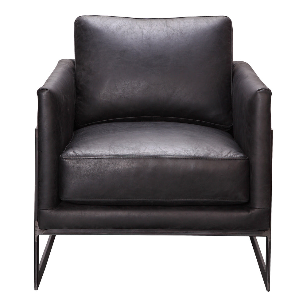 Moe's Luxley Club Chair in Black Leather