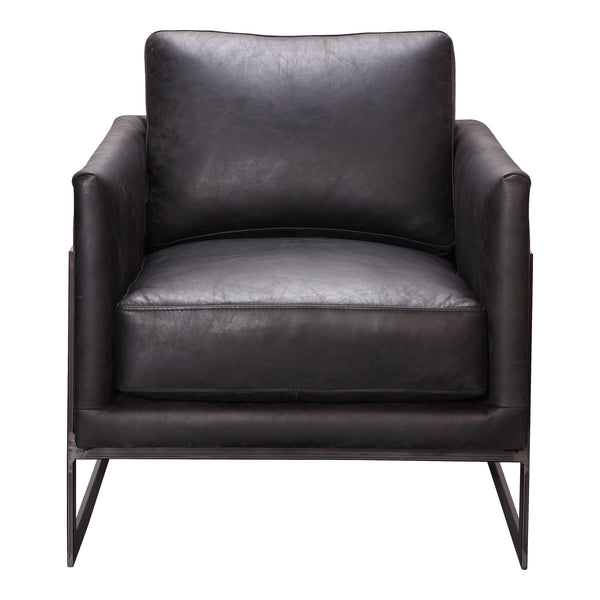 Moe's Luxley Club Chair in Black Leather