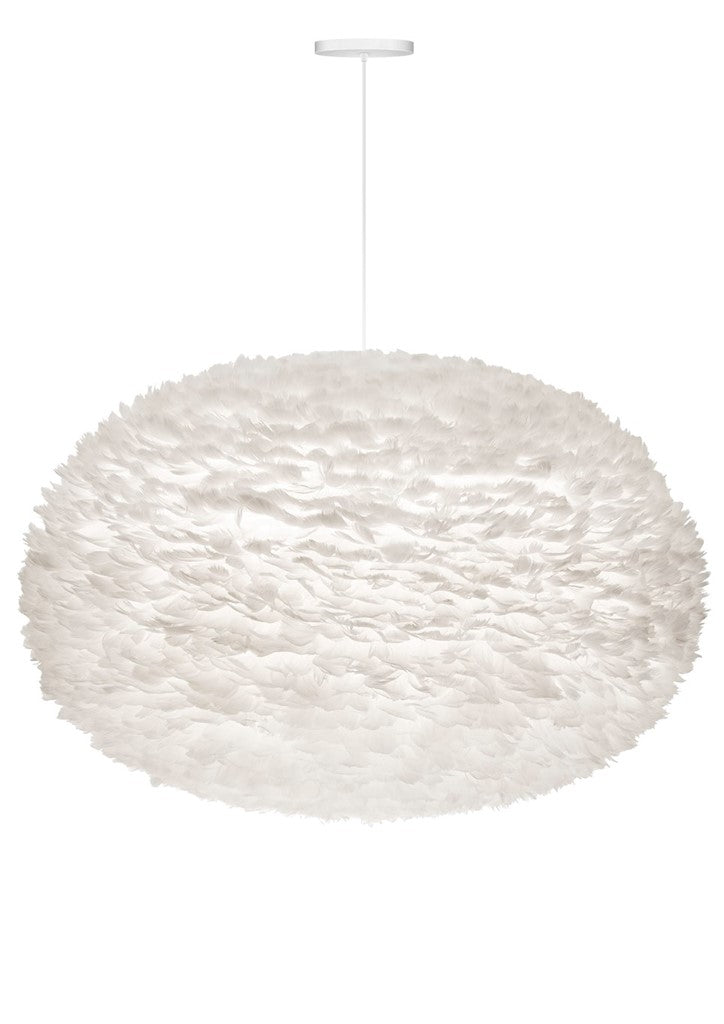 Eos XXL Hardwired Pendant in White with White Cord