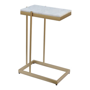 Sulu C Table with White Marble and Gold Base