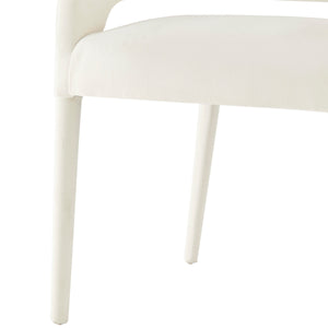 Lauryn Velvet Dining Side Chair, Dainty Cream