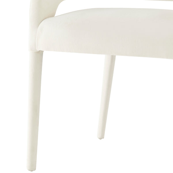 Lauryn Velvet Dining Side Chair, Dainty Cream