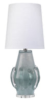 Talon Glass Table Lamp with Linen Shade