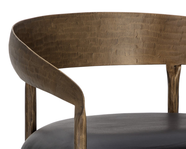 ZANATTA COUNTER STOOL - CHARCOAL BLACK LEATHER