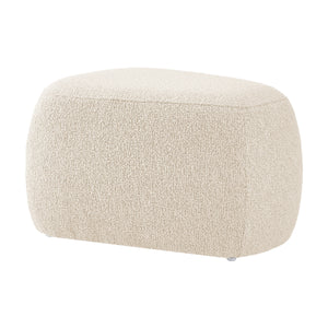 Carlese Boucle Small Ottoman, Palladian Beige