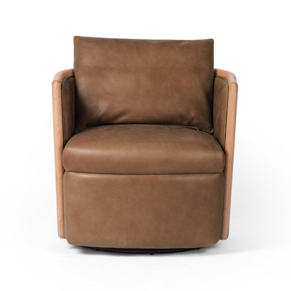 Newbury Swivel Chair In Palermo Cognac