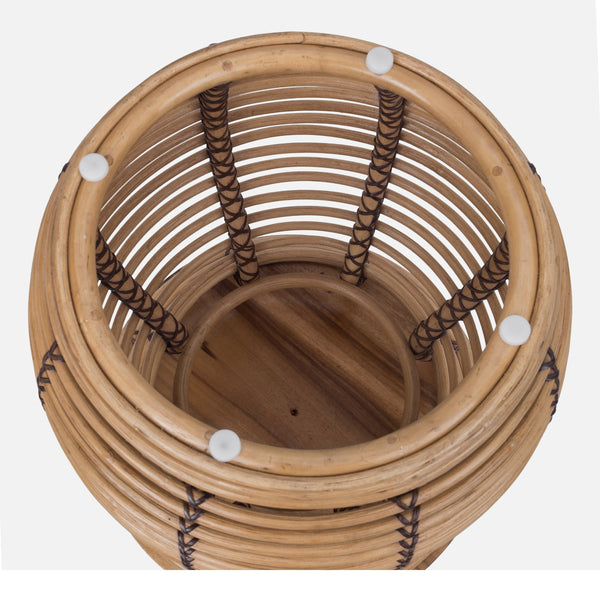 Quito Rattan Side/ End Table w/ Wood Top, Honey