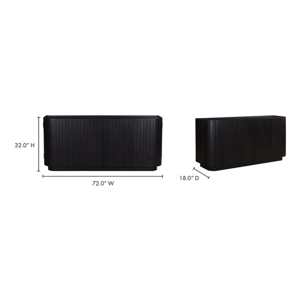 Moe's Povera 4 Door Black Sideboard