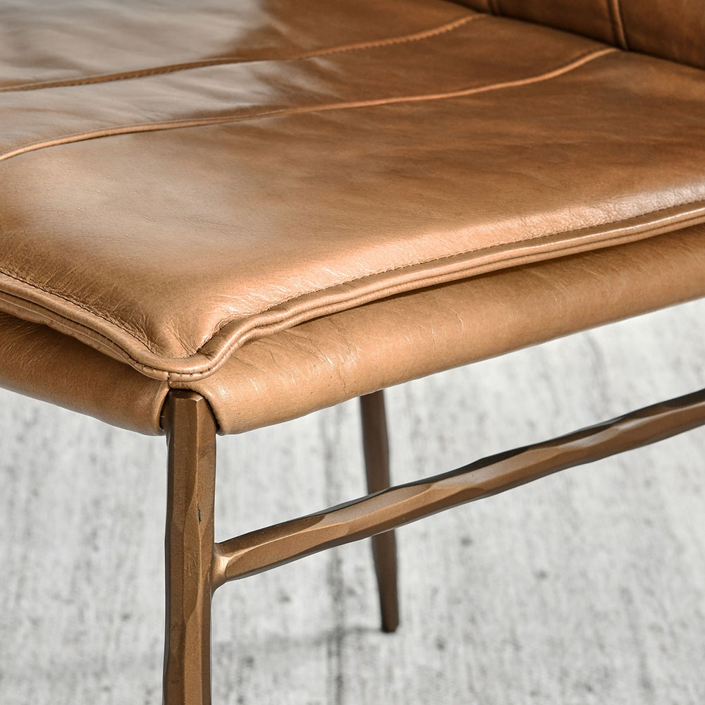Mayer Dining Chair Set of 2 with Hammered Iron Legs