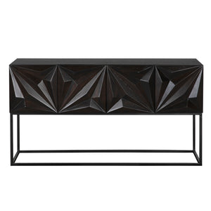 Zurich Console, Ebony Walnut with Iron