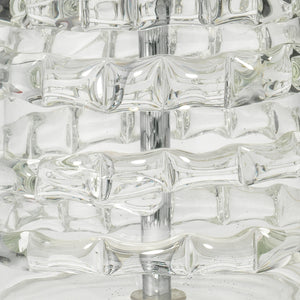 Tall Ribbon Blown-Glass Table Lamp with Linen Shade
